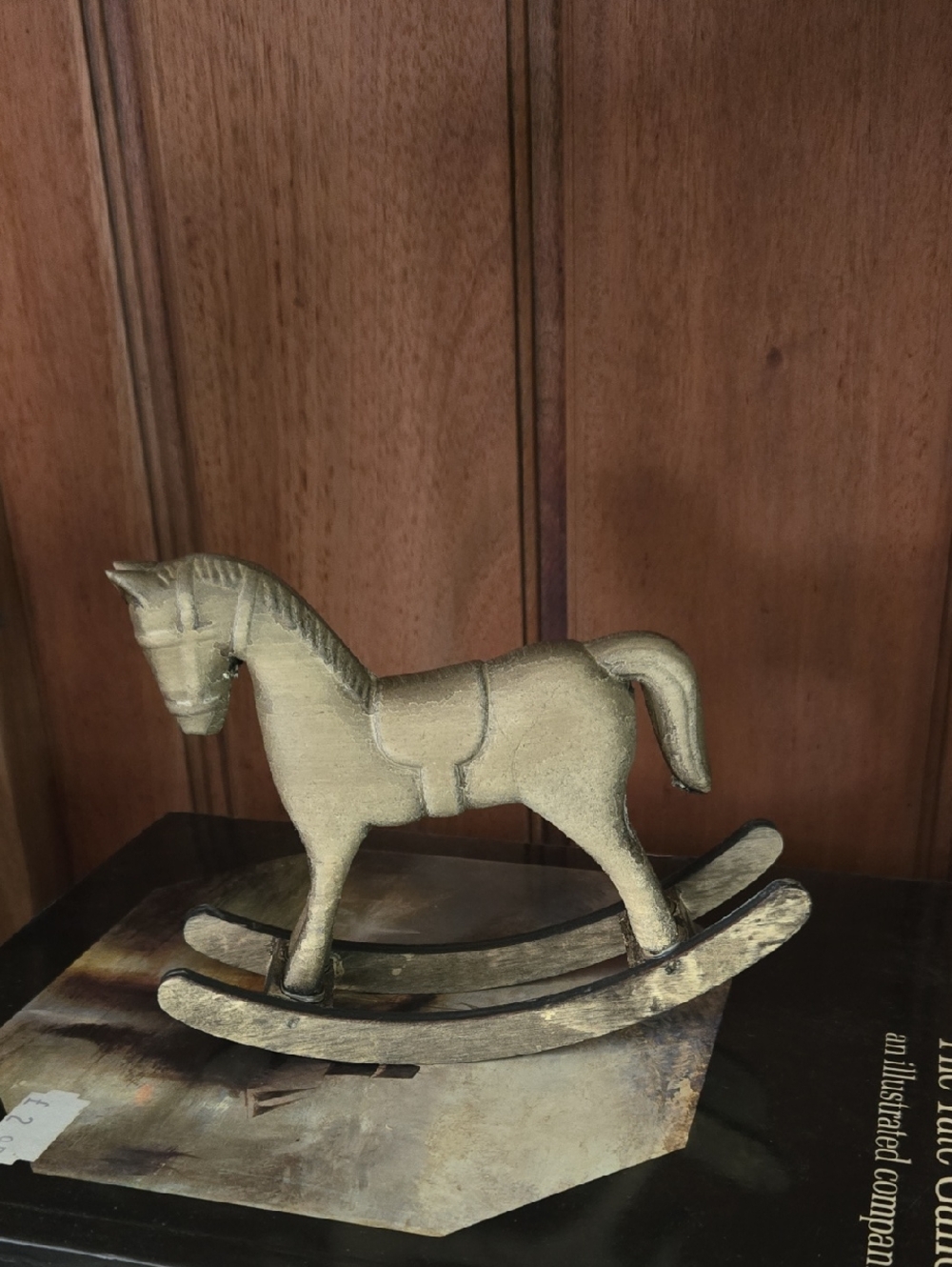 Wooden Decorative Rocking Horse - Gold Finish